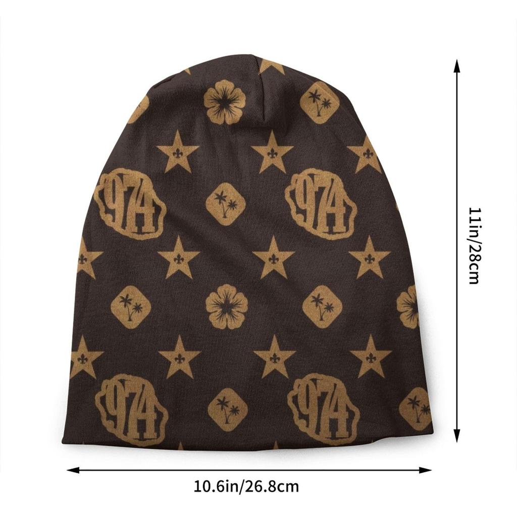 Custom Luxury 974 Reunion Island Pattern Beanie Cap Unisex Bonnet  Knitted Hats Outdoor Fleur De Lys Skullies Beanies Caps