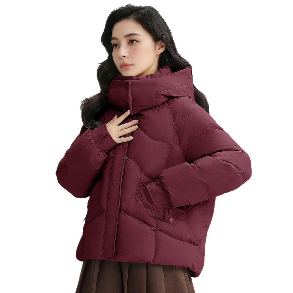 Women's 2025 Winter Hooded Down Cotton Puffer Jacket - Stylish Korean Short Outerwear Coat