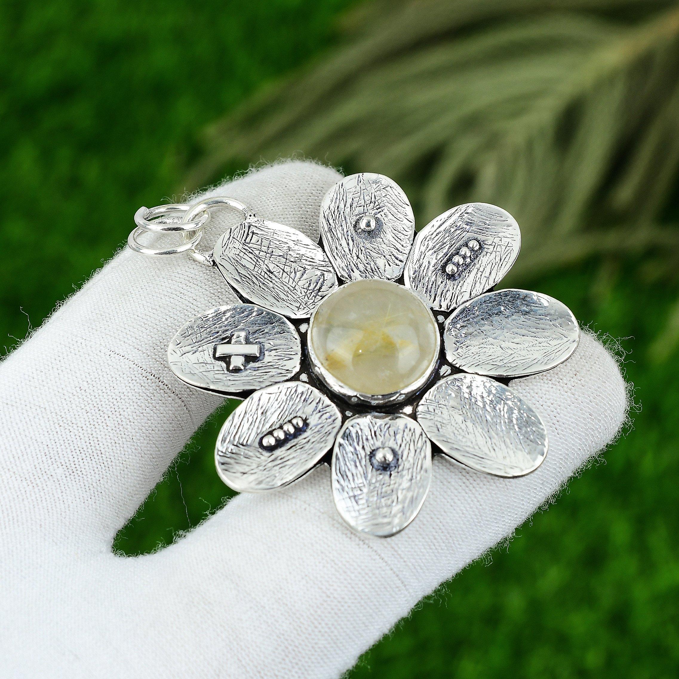 

Подвеска из натурального золотистого рутила, ювелирное изделие из стерлингового серебра 925 пробы для девочек