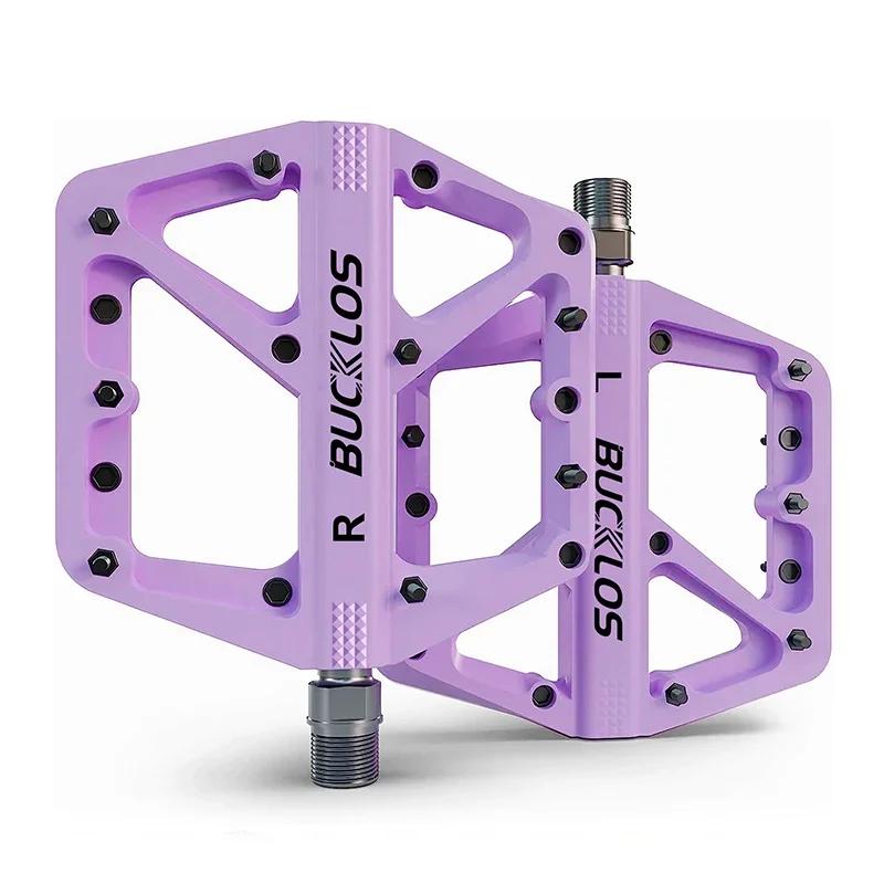 BUCKLOS Bicycle Flat Pedals Durable Nylon MTB Pedals Dustproof Waterproof Road Bicycle Pedal Widen Platform Bike Pedal