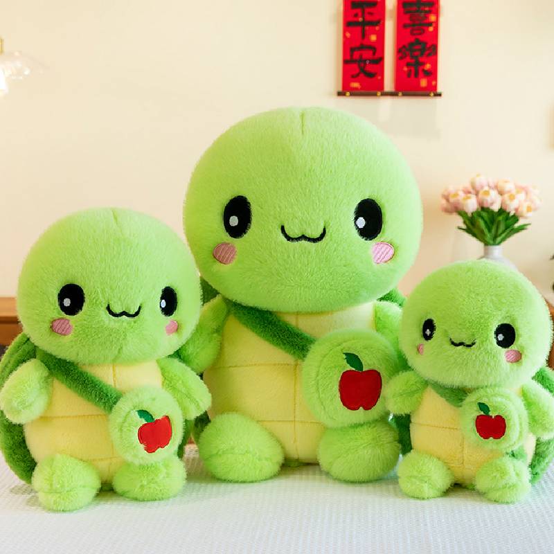 Plush Tortoise Toys Satchel Apple Fill Doll Cartoon Animals Xmas Gifts Toys