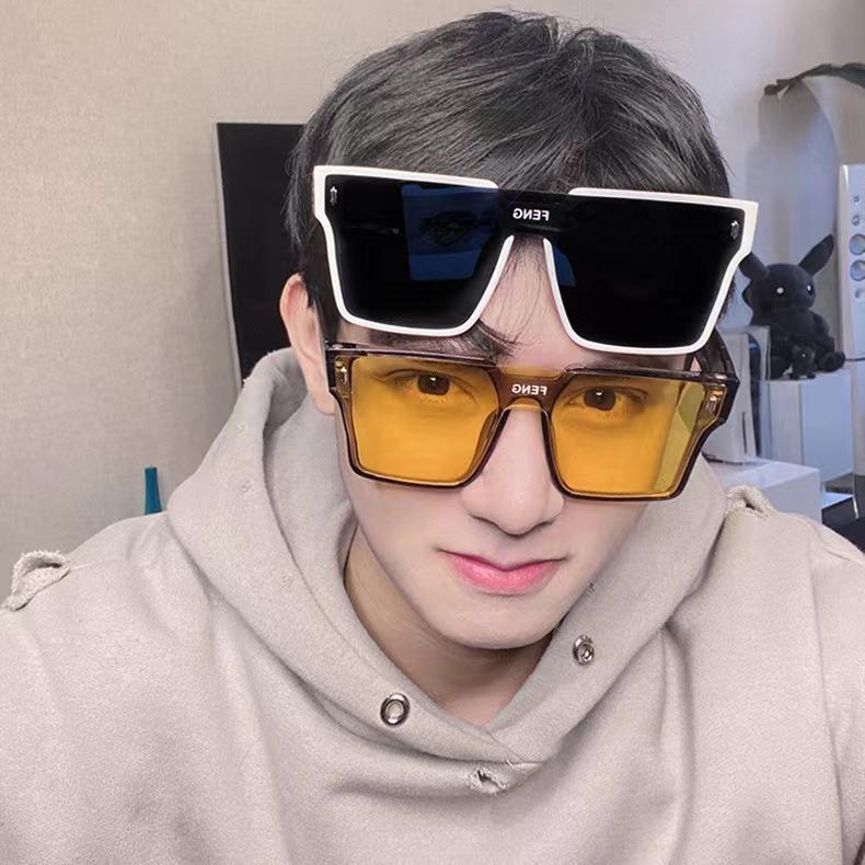 New fashion sunglasses women's sunglasses green integrated sunglasses ins Xiaohongshu