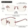 Elegant Frameless Oversized Square Reading Glasses for Unisex Anti-Fatigue, High-Quality PC Material,Comfortable Reading Glasses