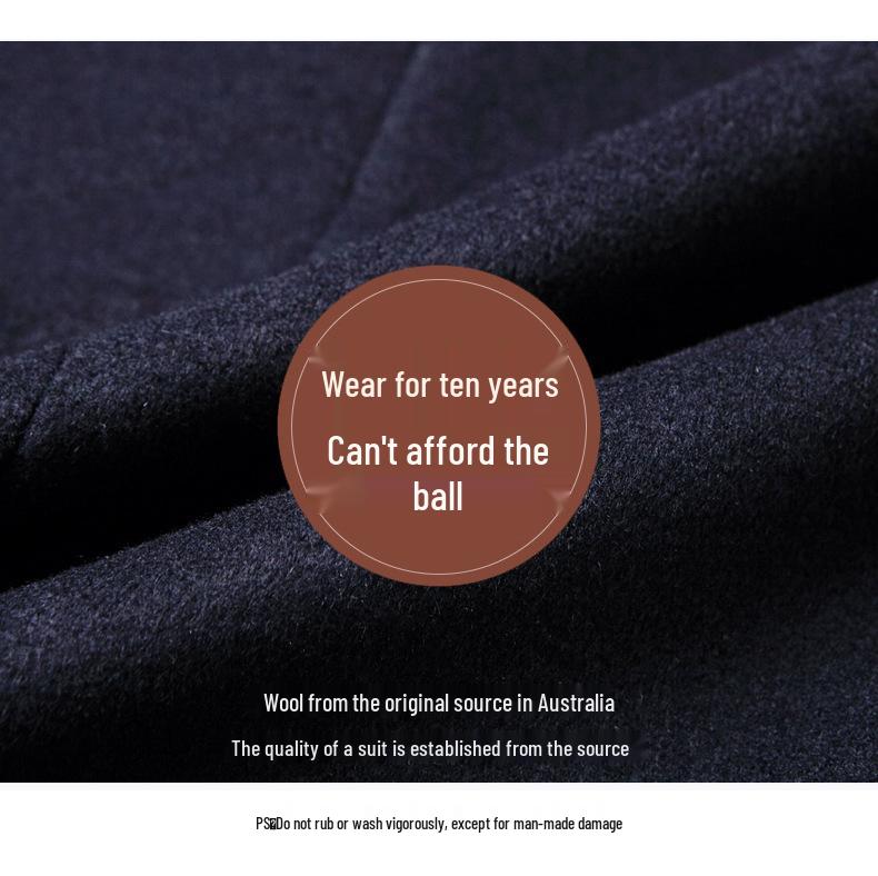 New Men's Wool Blend Business Casual Suit Jacket for Autumn and Spring - Iron-Free, Perfect for Middle-Aged Dads