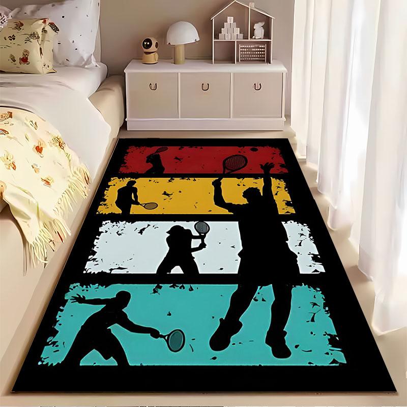 Tennis Players Silhouette Design Suitable As a Non-slip Mat for the Living Room or Bedroom Sofa