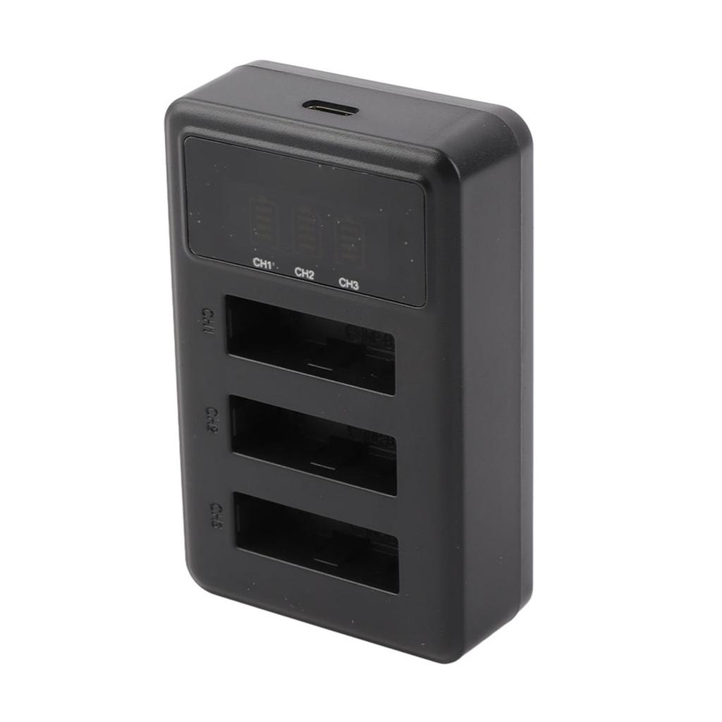 Action Camera Battery Charger 3 Slot USB Charging Black Accessory for NP-BX1