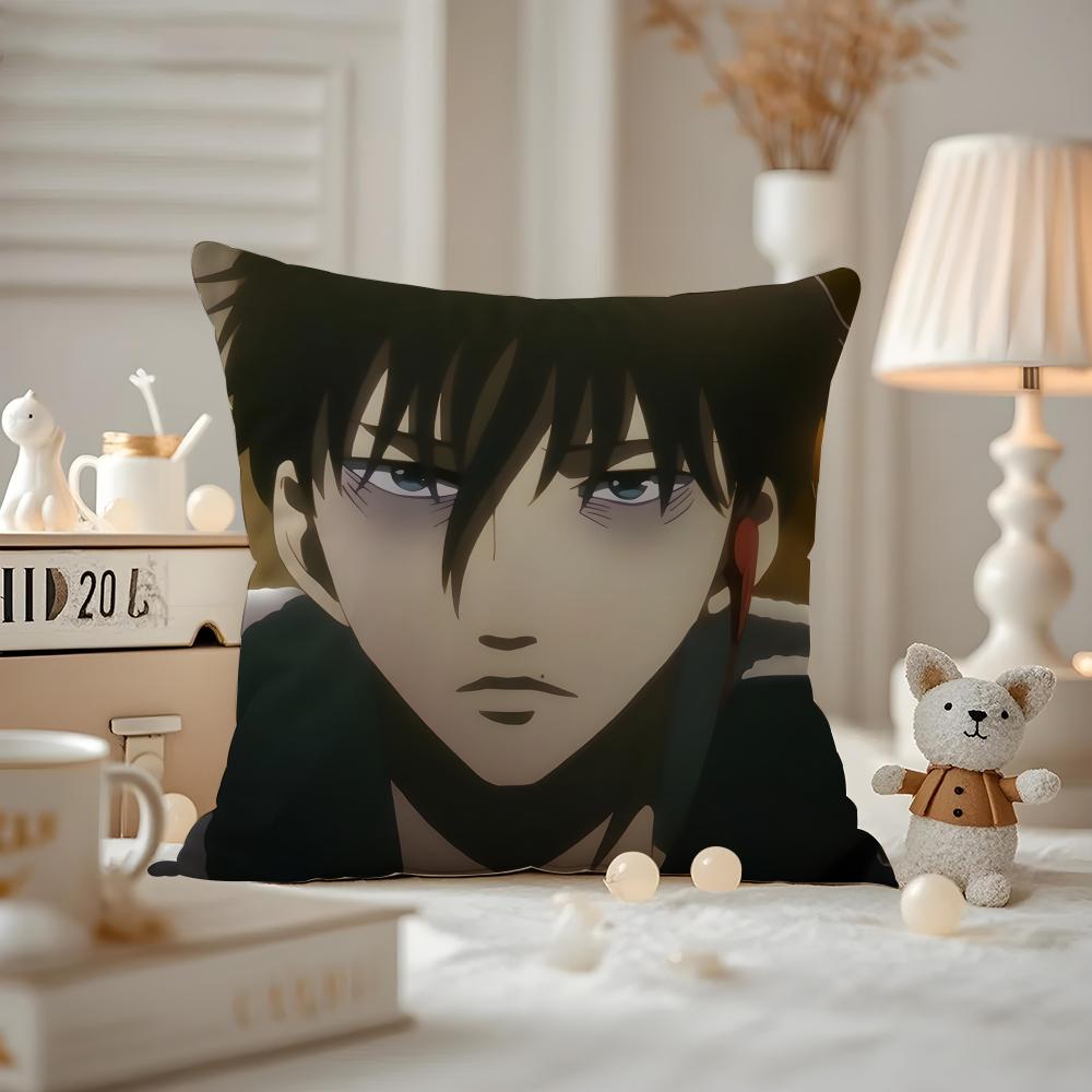 Anime DEVILS LINE Cushion Cover Antidustmite Pillowcase Invisible Zipper Silky Short Plush Sofa Cushion Cover