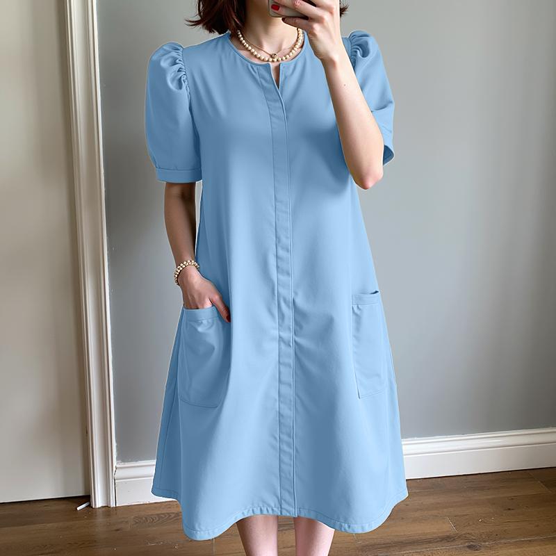 

ZANZEA Женское повседневное свободное летнее платье с коротким рукавом и V-образным вырезом 3XL синий