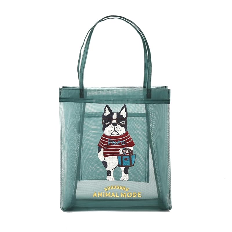 

[Kusuguru Japan] mesh fabric mini tote bag Animal mode mesh fabric mini tote bag 258150 green