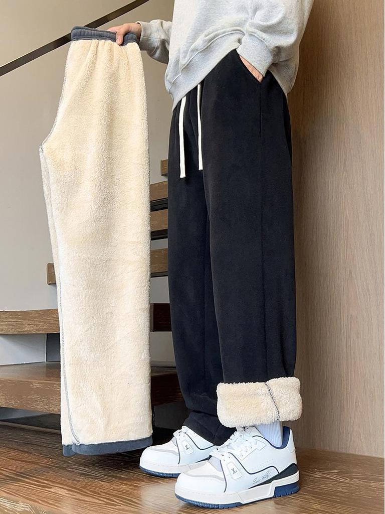 Men’s Fleece-Lined Warm Straight-Leg Winter Pants - Cold-Proof Below Zero