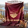 Flannel Blanket AS Roma Print Custom Name Text Soft Throw for Sofa Bed