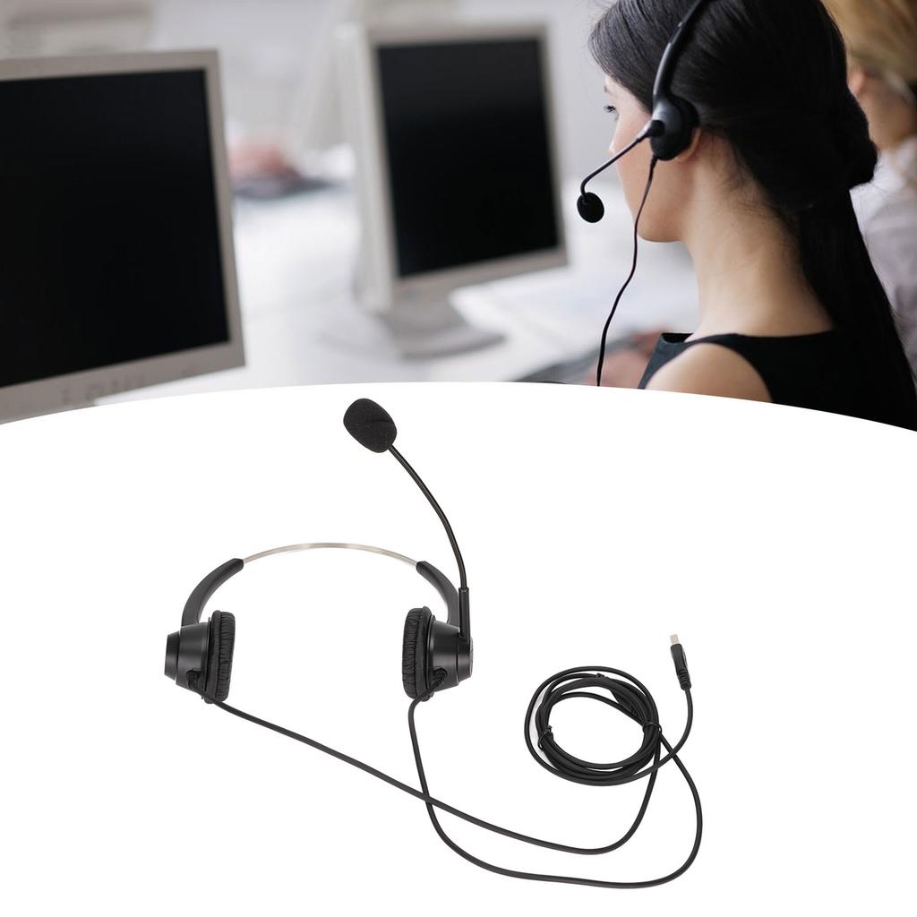 H360DUSB Doppelseitiges Headset Schwarz Lautstärkeregelung USB Business-Headset mit USB-Stecker für Telemar
