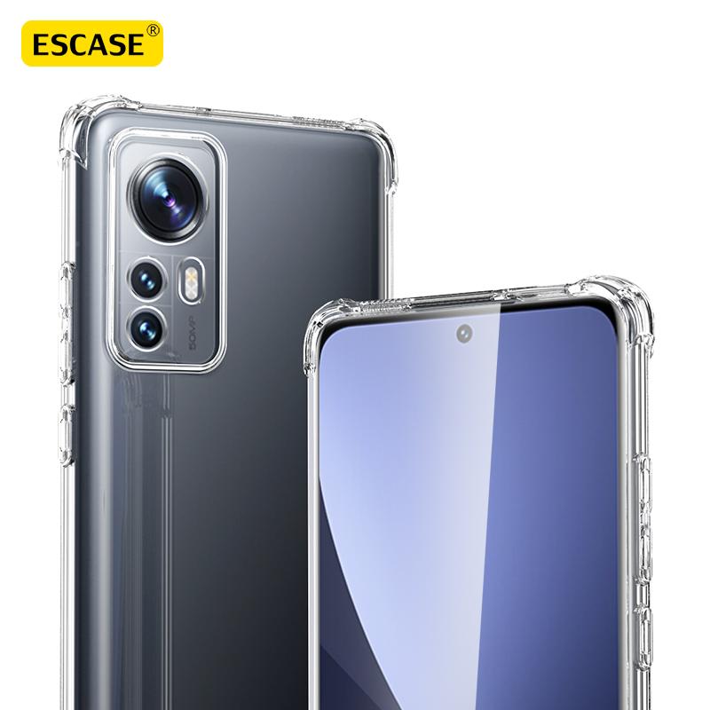 Xiaomi 12/12S Phone Case, 12x Full Protection, Shockproof, Transparent Soft, TPU Airbag, Unisex (With Lanyard Hole), ES-Ip9 Series, Transparent White