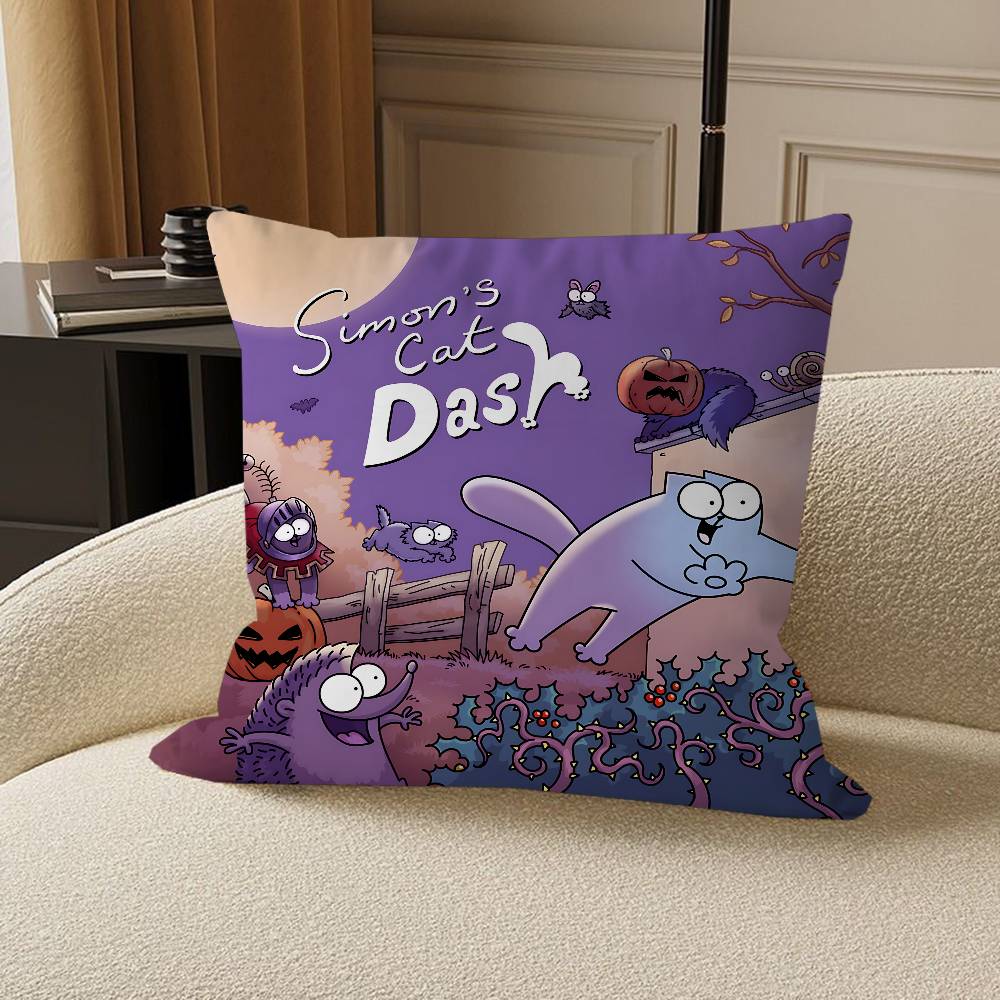 Kreskówkowy-SIMONS CATS poszewka na poduszkę pokrowiec na poduszkę na sofę dekoracja domu pokoju prezent dla dzieci