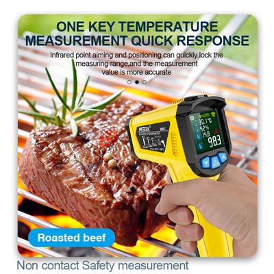 Digitales Infrarotthermometer 400/800°C Industrielles berührungsloses Pyrometer Hochtemperaturmesser Laserthermometer Hygrometer