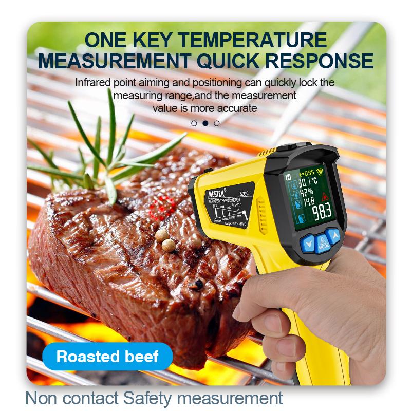Digital Infrared Thermometer 400/800°C Industrial Non-contact Pyrometer High Temperature Meter Laser Thermometer Humidity Meter