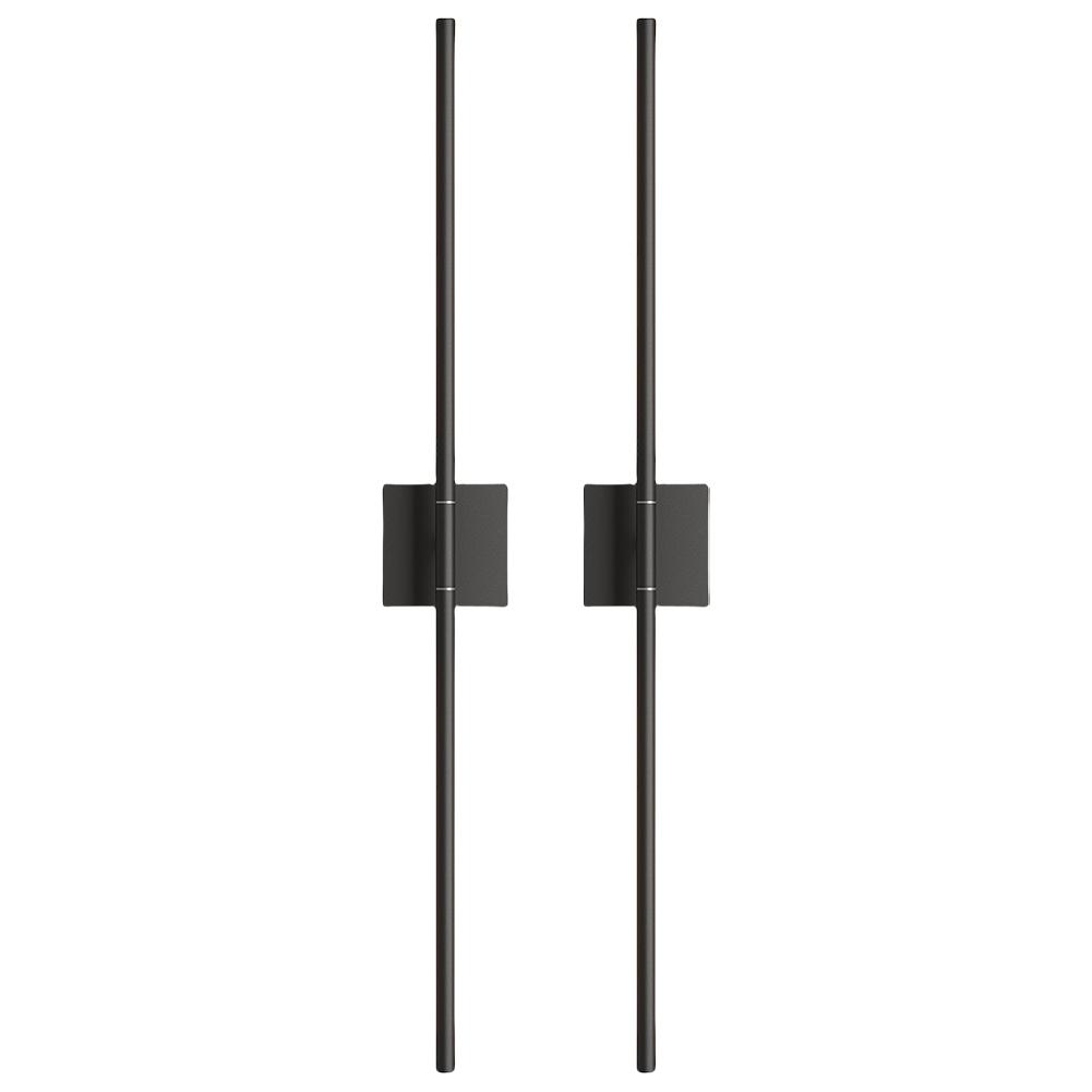 2Pcs Touch/Remote Control Simple Wall Light 350 Degree Rotation Minimalist Metal Wall Light Rechargeable for Living Room Bedroom