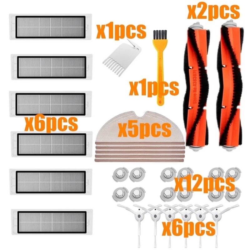 

Аксессуары для Xiaomi Roborock S50 s51 s55 s5 s6, запчасти для пылесоса Xiaomi, HEPA-фильтр, тряпки для швабры, основная щетка, боковая щетка