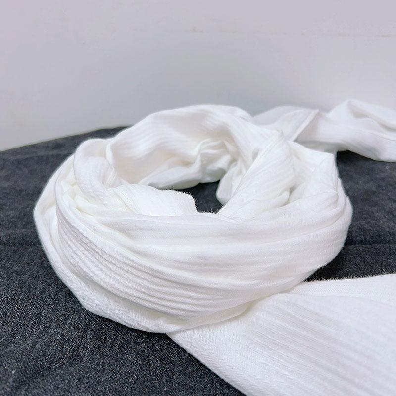 Popular Flax Plant Dyed White Scarf Summer Sunscreen Silk Silk Scarf Solid Color Cotton And Linen Shawl