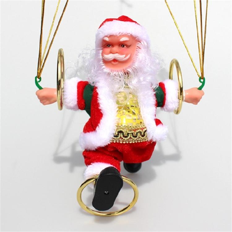 Christmas Ornaments Electric Toy Parachute Santa Clause Tumbling Dancing Decor