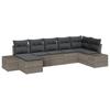 7 Piece Grey Garden Sofa Set with Cushions
