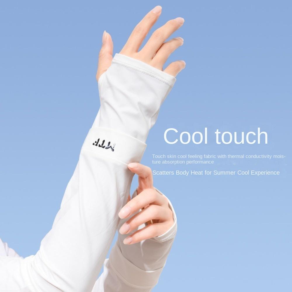 Arm Protection Long Ice Silk Sleeves Loose Cycling Gloves Sun Protection Sunscreen Arm Covers  Men