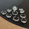 Niche Zircon Four-Leaf Clover Pink-Green Ring: Light Luxury Trendy Women's Finger Ring