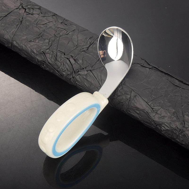 

Детская обучающая ложка с круглой ручкой для обучения еде spoon 1pcs