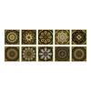 10-Pack European Style Floral Tile Wall Stickers for Living Room and Bathroom - Self-Adhesive PVC Crystal Film