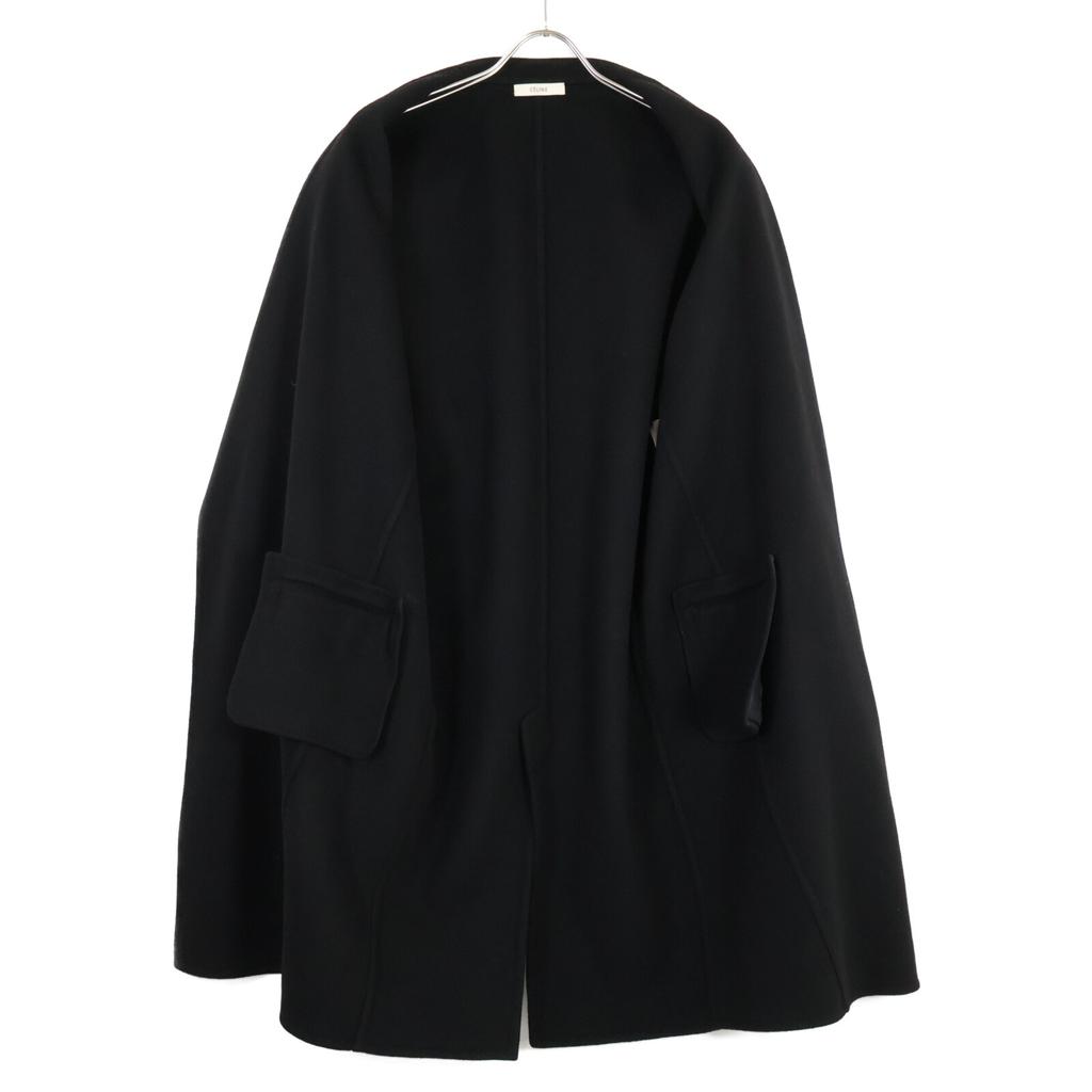 CELINE Domestic regular 2 8H13/6700 Phoebe period cashmere Egg Crombie coat 36 blackUsed
