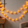 Holiday Gift for Housewarming Artificial Marigold Flower String Lights, 20/40 LED Cempasuchil Garland Flashing Wreath Indian Weddings Lights