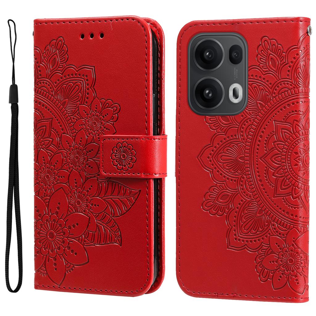 Für Oppo Reno14 Pro 5G (China)/Oppo Reno13 Pro 5G/Oppo Reno14 Pro 5G (Global) Hülle Blumenmuster PU Leder Geldbörse Ständer Handyhülle