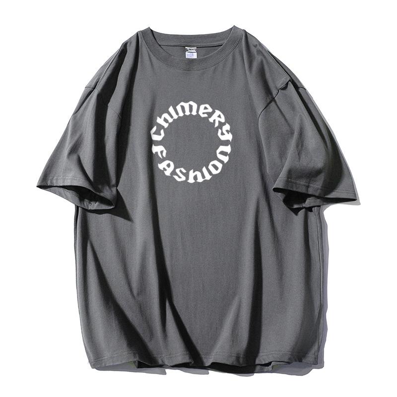 Shellsuning Vintage trička s potiskem dopisu pro ženy Nadměrná ležérní trička s kulatým výstřihem a krátkým rukávem Měkké základní tričko 100% bavlna Oblečení pro páry Korejský gotický top