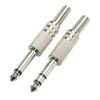2PCS 6.35mm 2Pole Mono Amplifier Plug 6.35 Stereo Metal Microphone Jack Plug-in Audio Connector for KTV