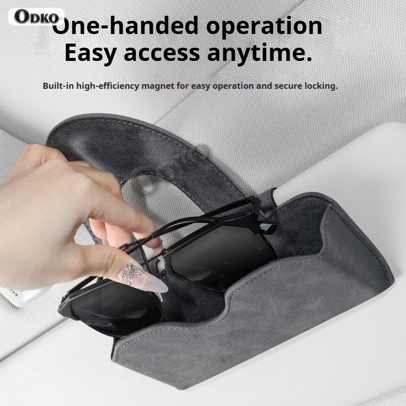 For Haval H3 H5 H7 H8 H9 F7 F7X Suede Car Sun Visor Glasses Clip Multifunctional Case Suede Glasses Storage Box Sunglasses Case