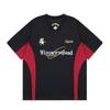 Basketbal T-shirts Dames Sportieve korte mouwen T-shirts Hiphop Borduurwerk V-hals Tops Oversized Streetwear