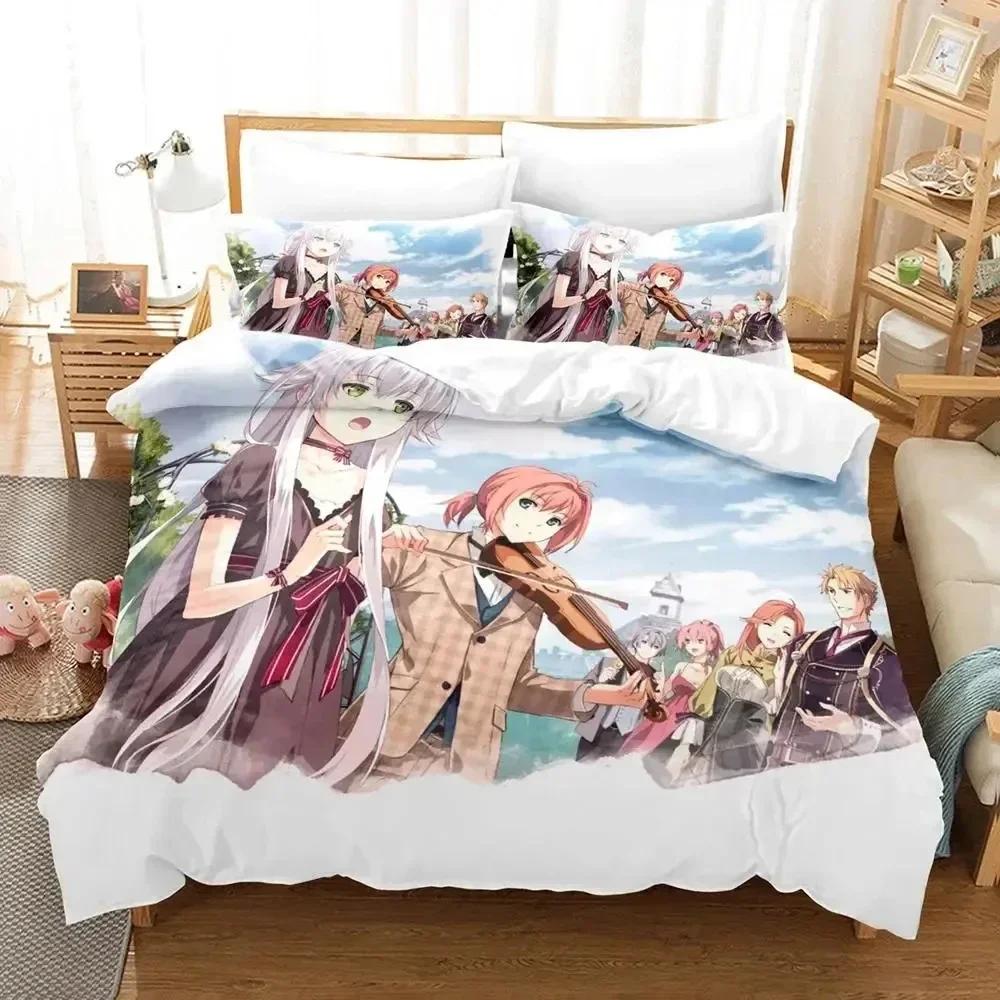 Legend of Heroes Bedding Set Duvet Cover Bed Set Quilt Cover Pillowcase Comforter King Queen Size Boys Adult Bedding Set A