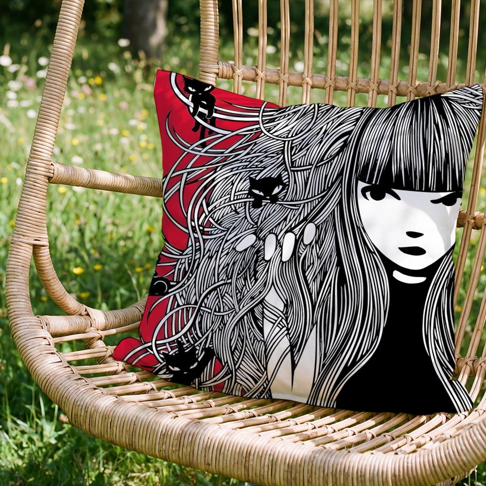 Stylish Eemily the Cool Strangered Cushion Cover Versatile DoubleSided Pillow Case Fit for Sofa Bed Car Daily Decor