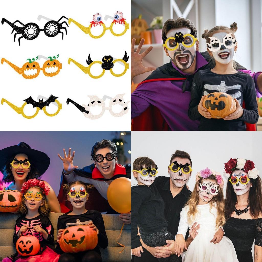 Halloween Bats Pumpkin Paper Glasses For Spooky Photo Props And Decor Party