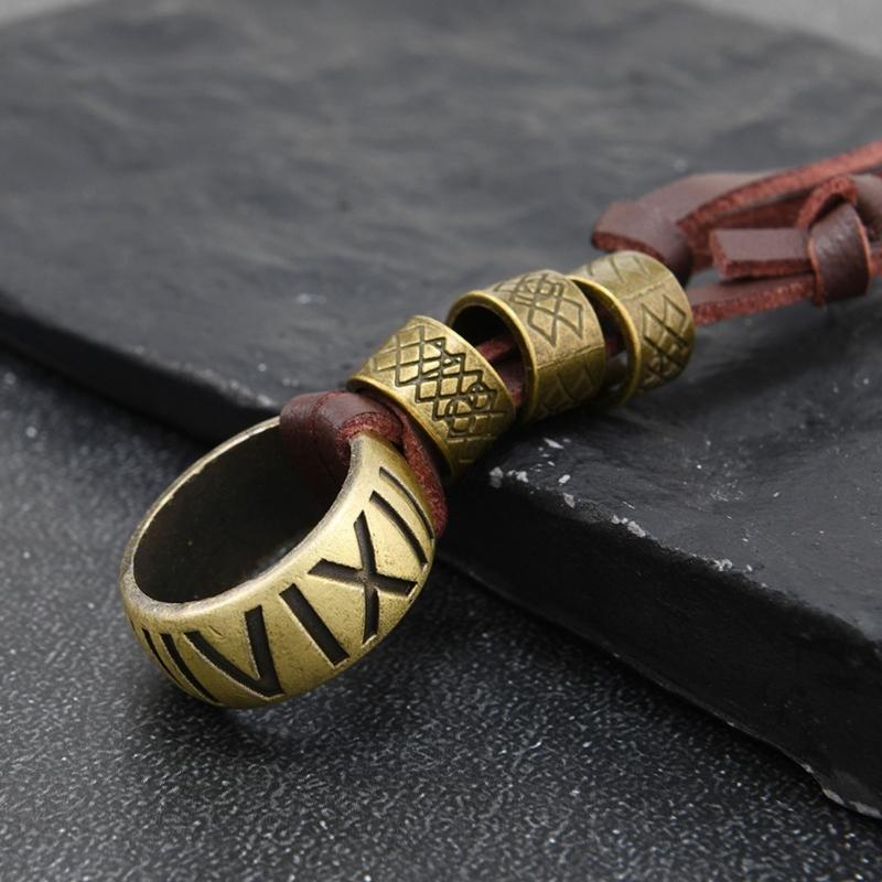 Fashionable Metal Letter Ring Leather Necklace For Women Adjustable Suede Cord Sturdy Alloy Jewelry Gift