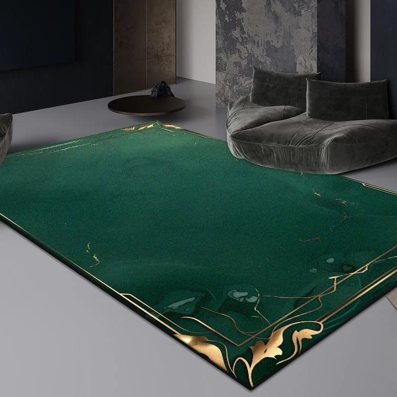 Green Minimalist Area Rug for Living Room Bedroom Beside Bed Large Non-Slip Floor Mat