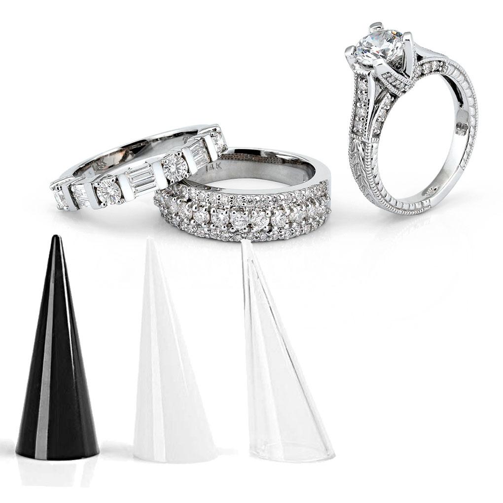 Fashion Fingertip Cone Display Storage Decorative Stand Acrylic Jewelry Organizer Showcase Home Store Countertop