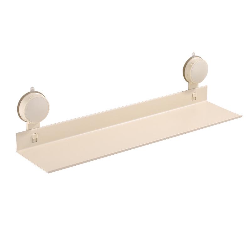 Creamy White Aluminum Bathroom Mirror & Vanity Storage Rack
