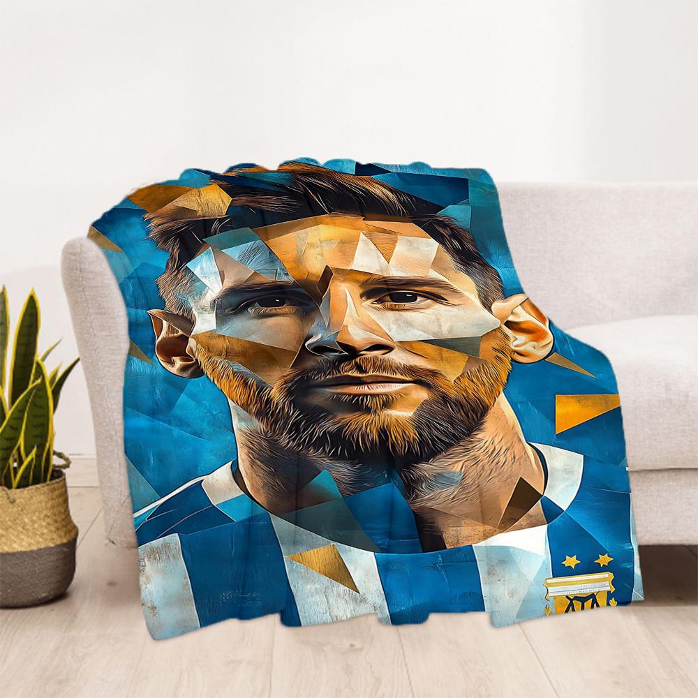 1pc Argentina Messi Outdoor Blanket Lightweight Flannel, Soft & Warm, All-Season Use for Sofa, Outdoor, Camping, Living Room, Office002