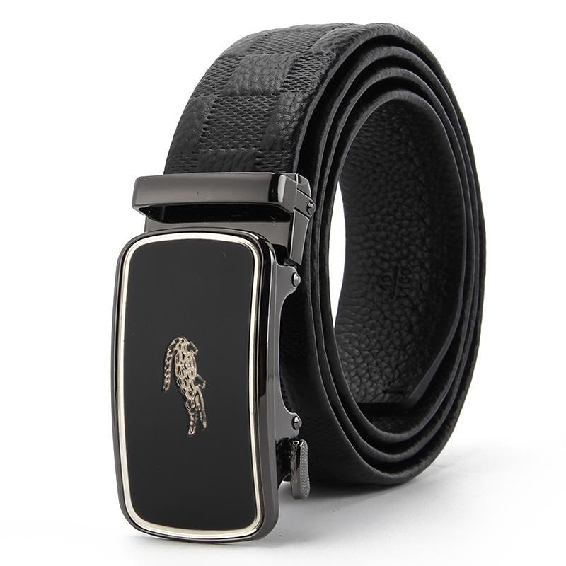 

Мужской ремень из коровьей кожи, автоматическая пряжка, верхний слой натуральной коровьей кожи, деловой повседневный ремень 110-130cm