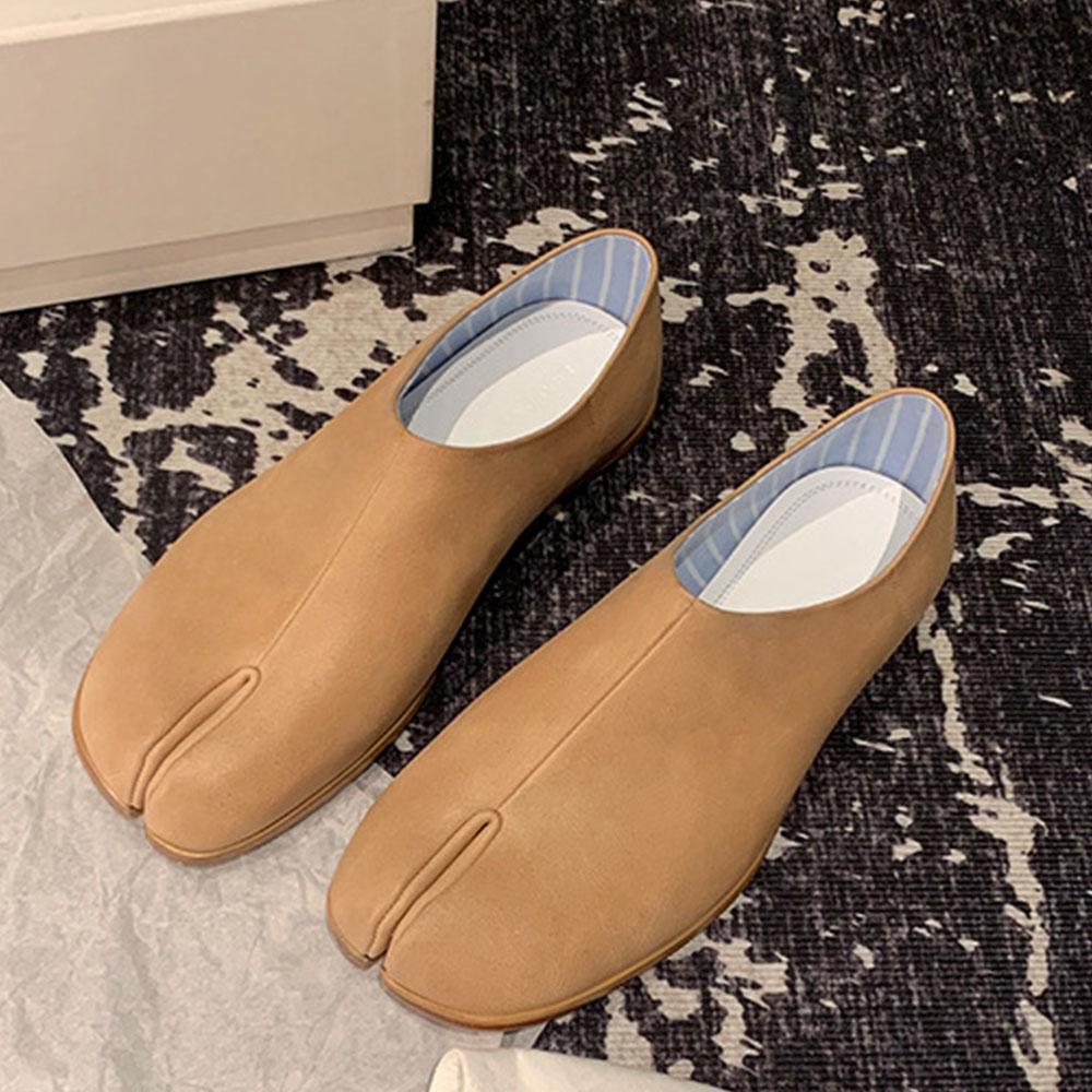 

Burst Silver Tabi Shoes Women Split Toe Flats Spring Soft Loafers Female Slip-On Slides 40