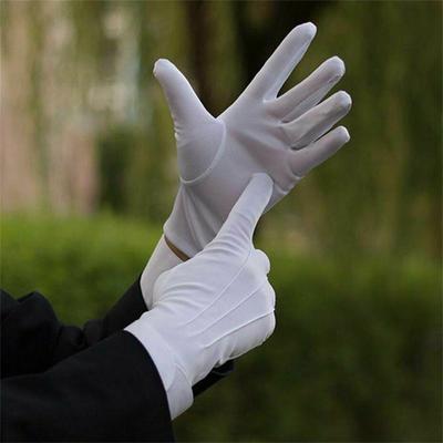 Białe bawełniane rękawiczki męskie formalne do smokingu mundurowe rękawiczki gwardia honorowa parada ceremonia kostium cosplay moneta biżuteria rękawiczka lokaj