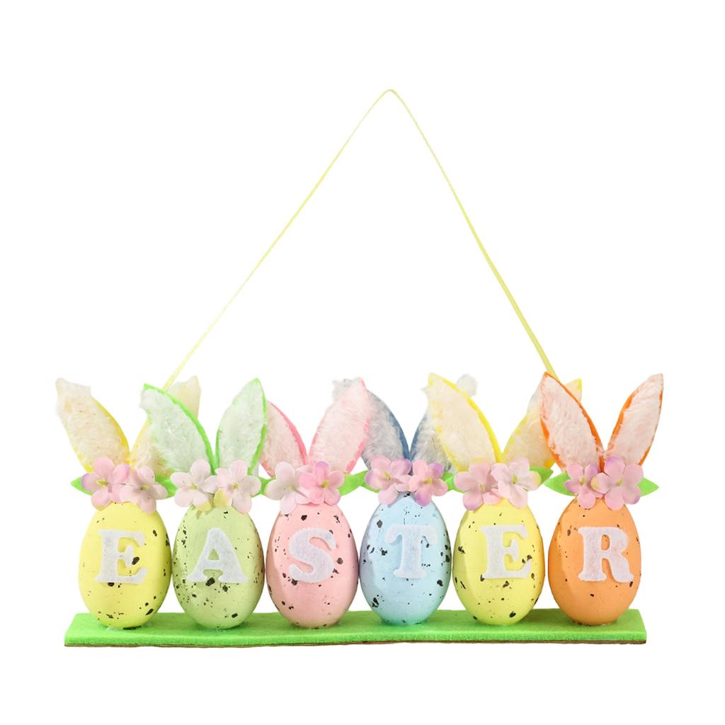 3D Easter Egg Wall Decorations With Plush And Flowers. Suitable For Hanging Decorations Front Doors, Tables.