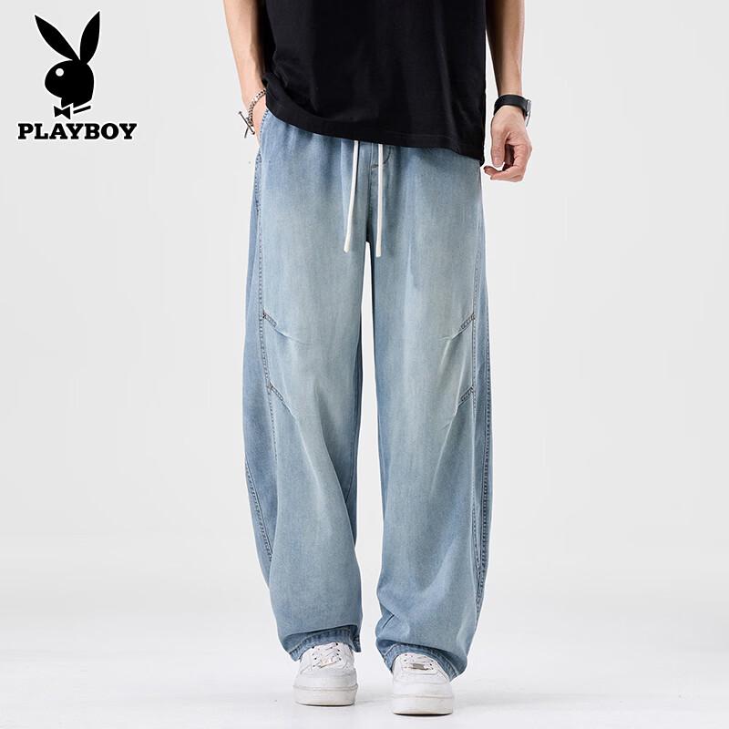 Playboy Men s Summer Cooling Loose Fit Denim Jeans 3XL
