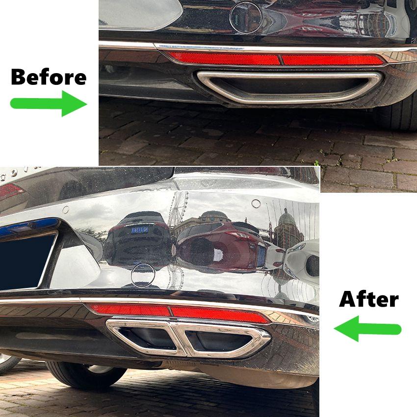ABS Glossy Black Car Rear Exhaust Muffler Tail Pipe Cover Trim Replacement For Volkswagen Passat B8 2017 2018 2019
